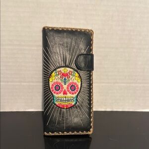 Lavishy Day of the Dead Embroidered Sugar Skull Rockabilly Rectangle Wallet